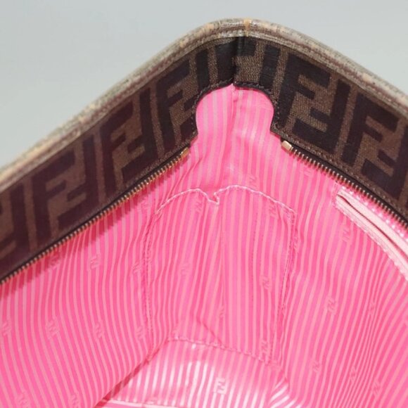 FENDI Zucca Canvas Tote Bag Brown Black Auth 136151 - Picture 13 of 16